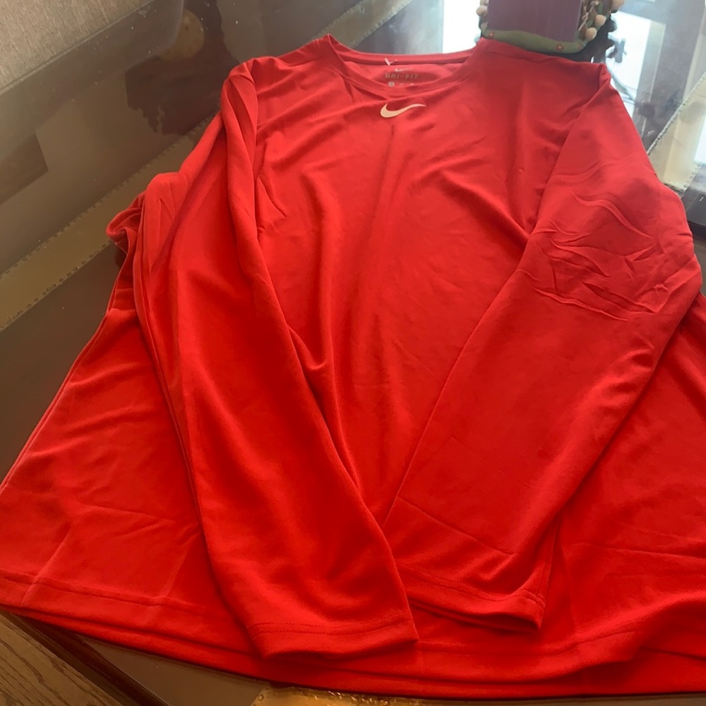 Nike red long sleeve shirt. Xlarge. Dri-fit